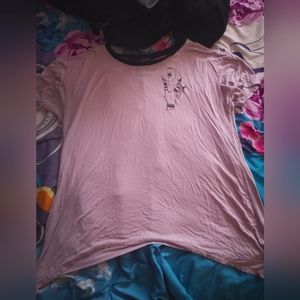 Hot topic celestial print shark bite t shirt